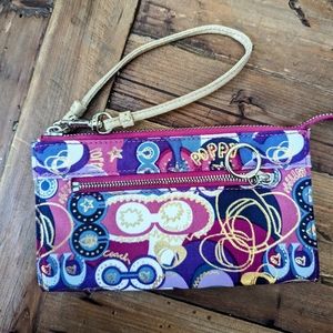 Coach poppy wristlet wallet